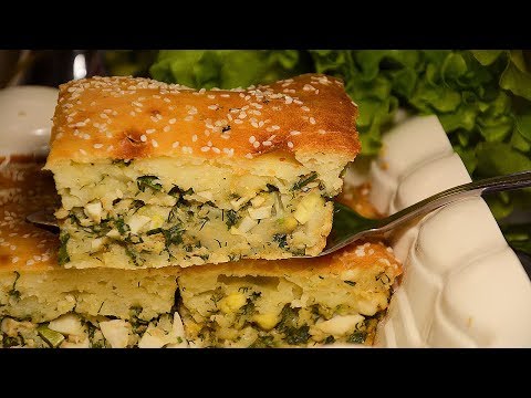 Супер пирог на кефире с яйцом и зеленым луком