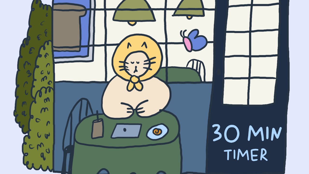CAFE RAIN SOUNDS | 30 MIN STUDY WORK SESSION COUNTDOWN TIMER - YouTube