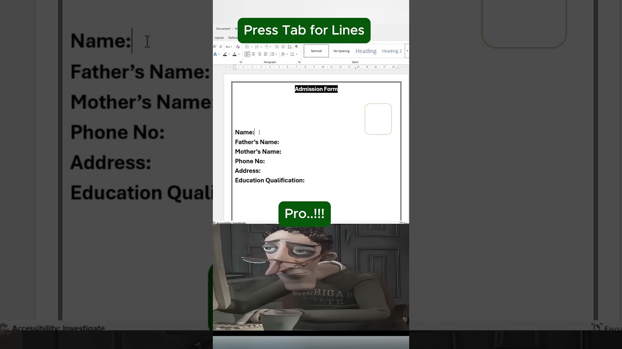 How to Create an Admission Form in MS Word 📄 | Step-by-Step Form Design Tutorial 