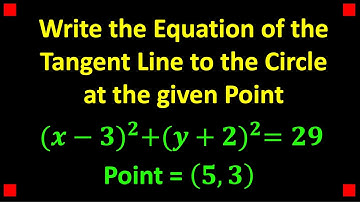 Equation of the Tangent Line to a Circle