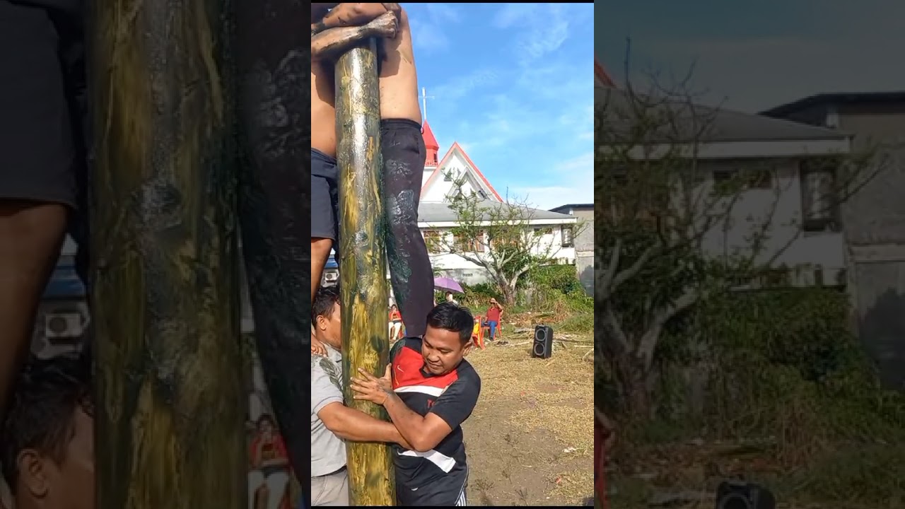 Video lucu panjat pinang HKBP Resort Bitung Sulut