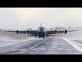 Airbus A380 takes off into the storm in style