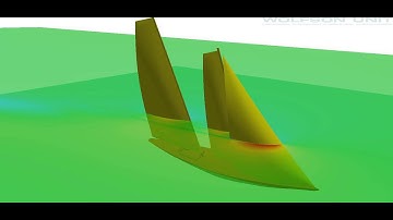 CFD simulation of wind shift on sailing vessel - higher slice