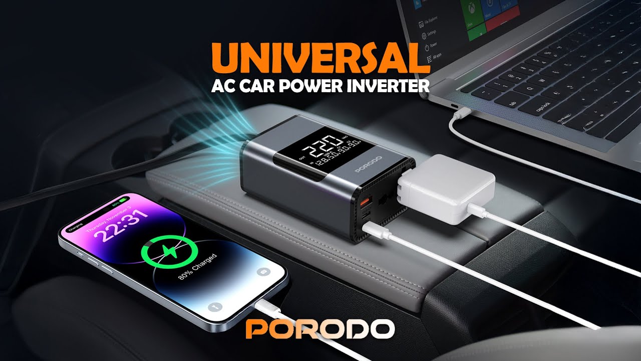 The Porodo Universal Ac Car Power Inverter (200w)