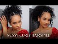 CURLY HAIRSTYLE: MESSY PONYTAIL