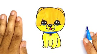 Cara Menggambar Anjing Lucu 🐶 | How To Draw A Dog Cute 🐶