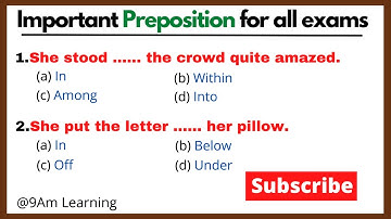 Preposition objective questions Practice set | Preposition exercise in English grammar | Preposition