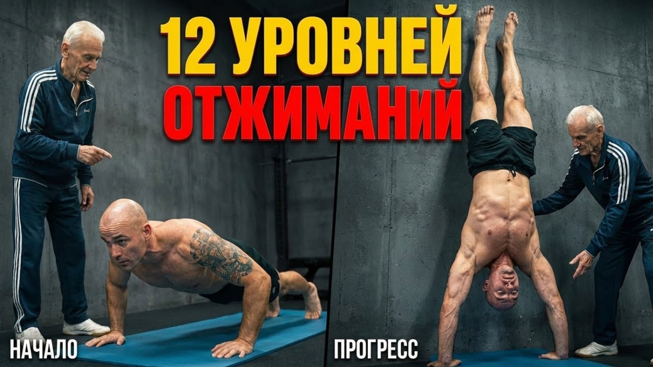 12 уровней отжиманий: от классики до отжиманий в стойке