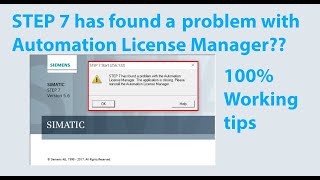 STEP 7 has found a problem with the automation license manager