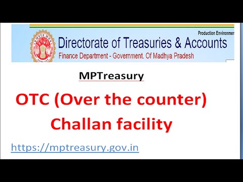 OTC(Over The Counter) Challan on MpTreasury Portal|म.प्र. ट्रेजरी पोर्टल पर OTC चालान