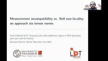 Faedi Loulidi: Measurement incompatibility versus Bell non-locality: An approach via tensor norms