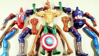 assemble superhero aquamen vs captain america vs siren head vs spaider #spiderman #supeheroes