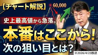 【2026年4月23日】史上最高値！日経6万円から反落！実はここからが「本番」です【チャート解説】