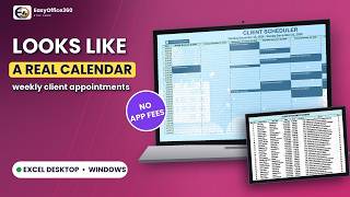 Client Appointment Scheduler Excel Template | Weekly Appointment Calendar and Booking Planner