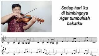 [Free Sheet] Terima Kasihku Guruku - Violin Cover