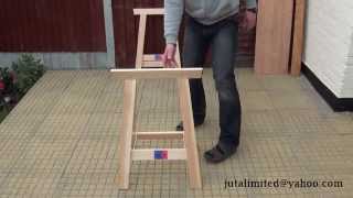 Folding Sawhorse - Timber Trestles - Woodworkers Benches Heavy Duty Folding Timber Trestles Made from natural material - solid pine -- gives product strength and keeps work pieces in