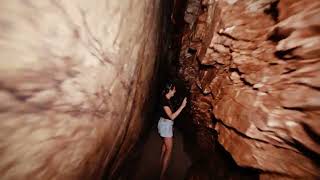 Beach with caves "La franca", Asturias, Spain