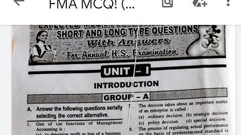 FMA VST MCQ 1 ||WITH ANSWER|MCQ/PYQ |Odia|FMA QUESTION 2021| +2 2ND COMMERCE