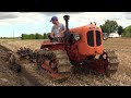 Lamborghini DL 30 C tracked tractor plowing - POV view