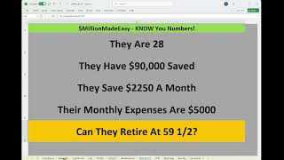 Can They Retire At 59 1/2? They Are 28 With $90,000 Saved.