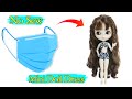 DIY👗 3 No Sew Barbie Doll Dress From Mask 😷| How to make Barbie Dress | Waste Disposable Mask Dress😷