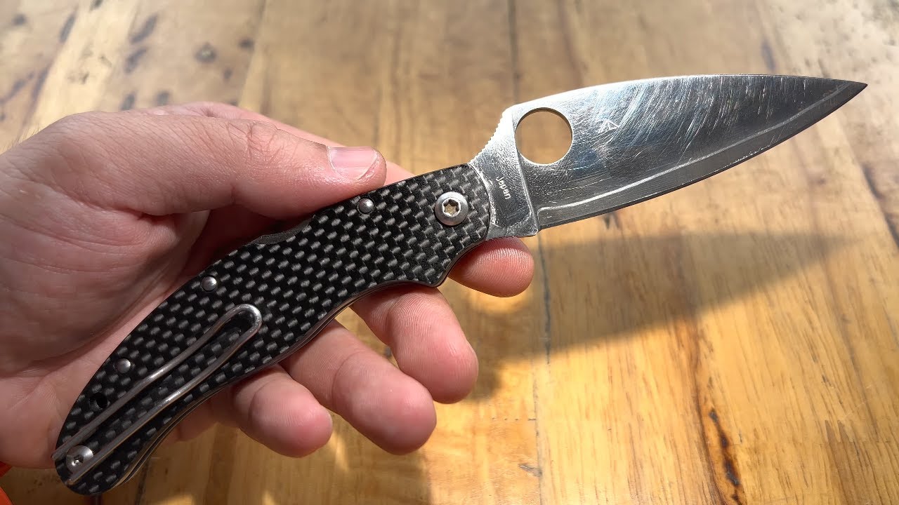 SPYDERCO CALY 3.5 ZDP-189 / 420J2 CARBON FIBER / ยืม ล่างซ้อนซ่อน 