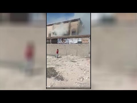 شاهد حريق في كنيسة بمحافظة المنيا الجديدة في مصر
