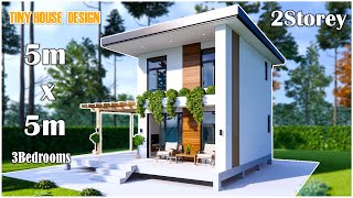 Tiny House Design 2Storey | 5m x 5m with 3Bedrooms