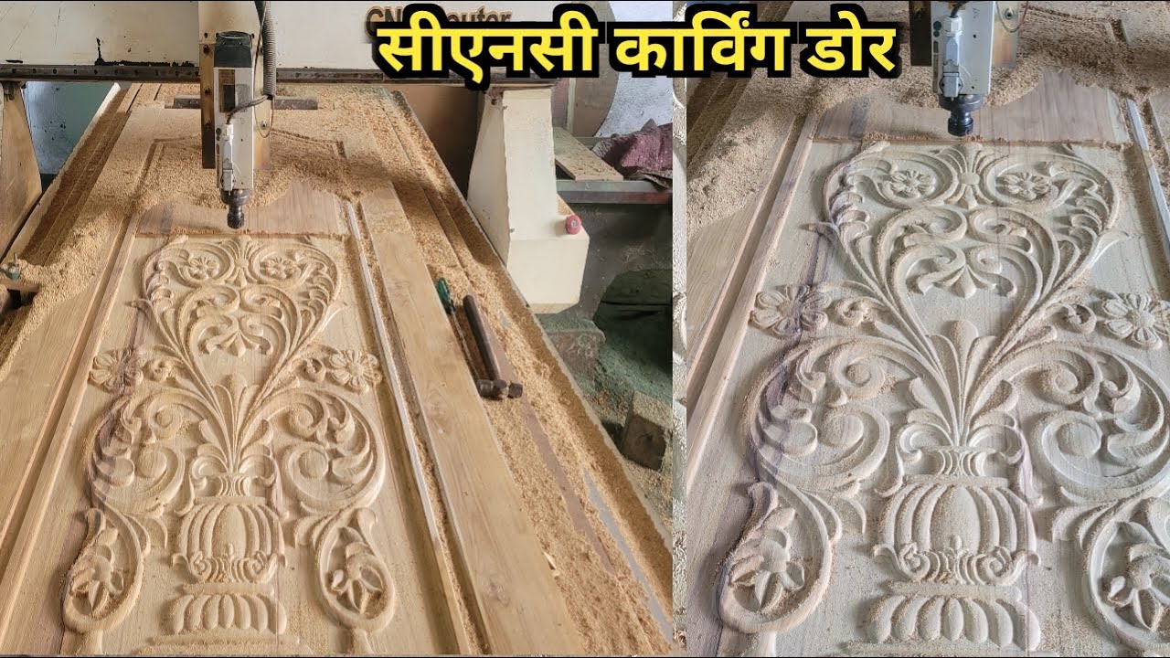 Teak wood CNC door carving design full cost CNC door with price in