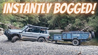 We got a CAMPER TRAILER! First EVER trip! We got it BOGGED! OPUS OP4 test run & first impressions