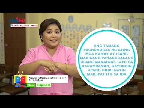 GRADE 3 FILIPINO  QUARTER 1 EPISODE 7 (Q1 EP7): Pagsunod sa Nakasulat na Panuto na May 2-4 na Hakbang