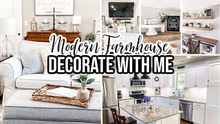 MODERN FARMHOUSE CLEAN + DECORATE WITH ME | LATE SUMMER FARMHOUSE DECOR | DECORATING ON A BUDGET