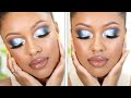 LIGHT BLUE SMOKEY EYE MAKEUP TUTORIAL 💙 (if plain makeup tutorials are even still a thing🤷🏽‍♀️)