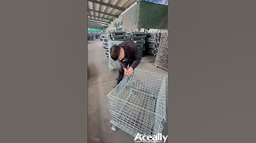 Collapsible Wire Mesh Container  | Aceally Warehouse Solutions #wiremeshcontainer #wirecontainer