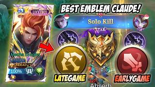 PAKE INI AUTO WINSTREAK! 2 SET EMBLEM TERBAIK CLAUDE DIMETA SEKARANG! | TOP GLOBAL CLAUDE - MLBB