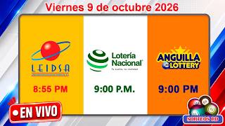 🔴 EN VIVO: Lotería Nacional, LEIDSA y Anguilla Lottery 8:55 PM | Hoy Viernes 9 de octubre 2026