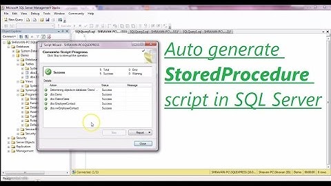 How to auto generate stored procedure or table script in SQL