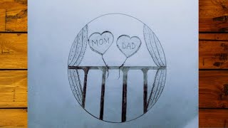 Mom Dad drawing easy for Beginners/circle drawing by Limu Art Gallery 53 views 7 months ago 5 minutes, 19 seconds