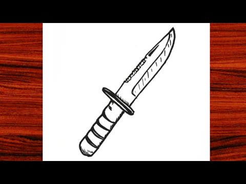 ✅ Bıçak Resmi Adım Adım Nasıl Çizilir - Pubg Mobile Bıçak Çizimleri - Kolay Bıçak Resimleri Çizme