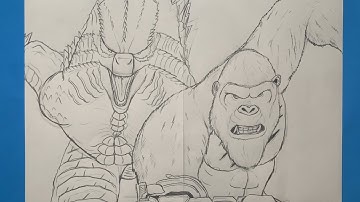 How to draw Godzilla and Kong (Run) Godzilla X Kong The New Empire
