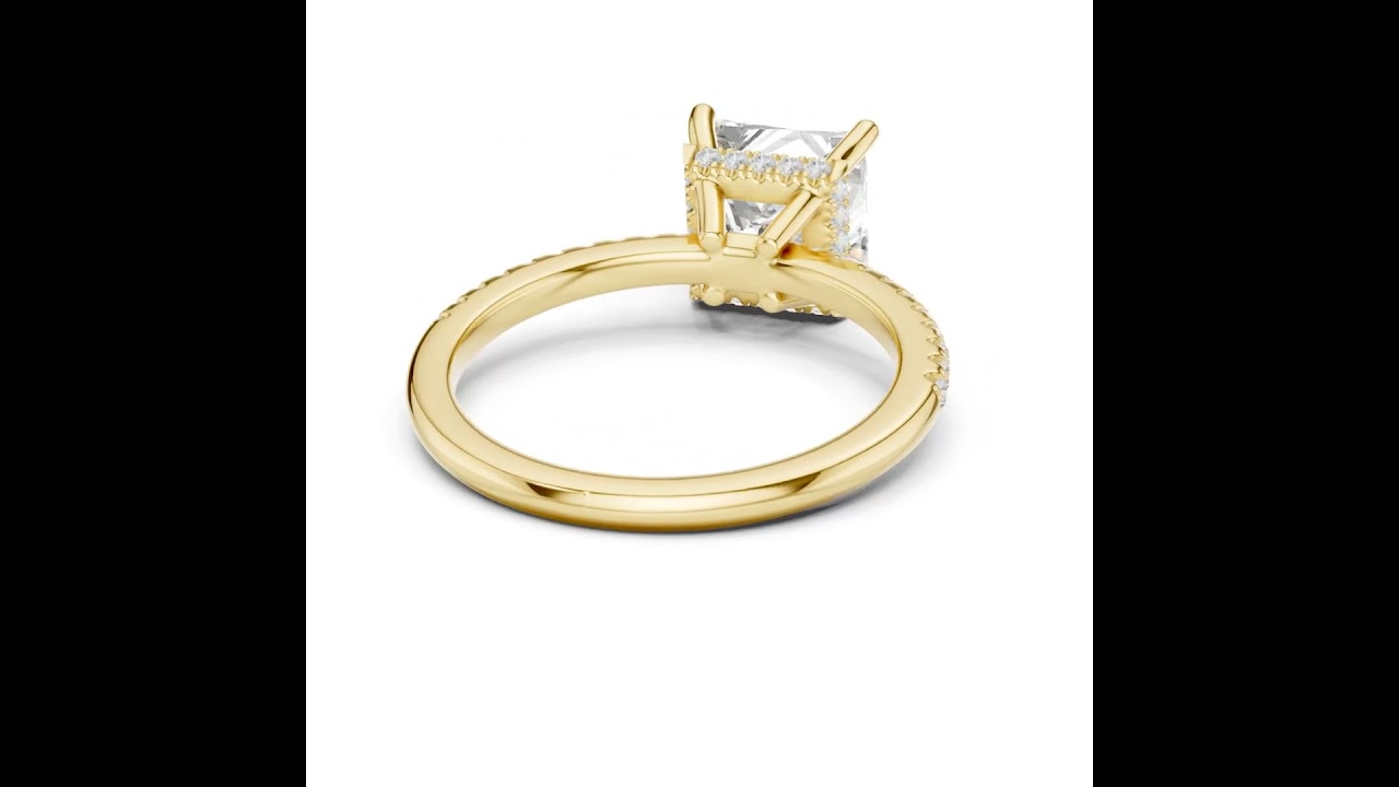 Princess Diamond Hidden Halo Engagement Ring