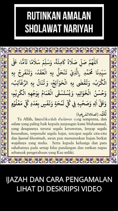 Sholawat Nariyah Dan Artinya | Cek Deskripsi