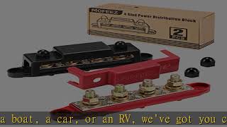 MOFEEZ Power Distribution Block Bus Bar, 4 x 5/16" Posts, 6 x #8 Screws Terminals, Max 48V 250A (Pa
