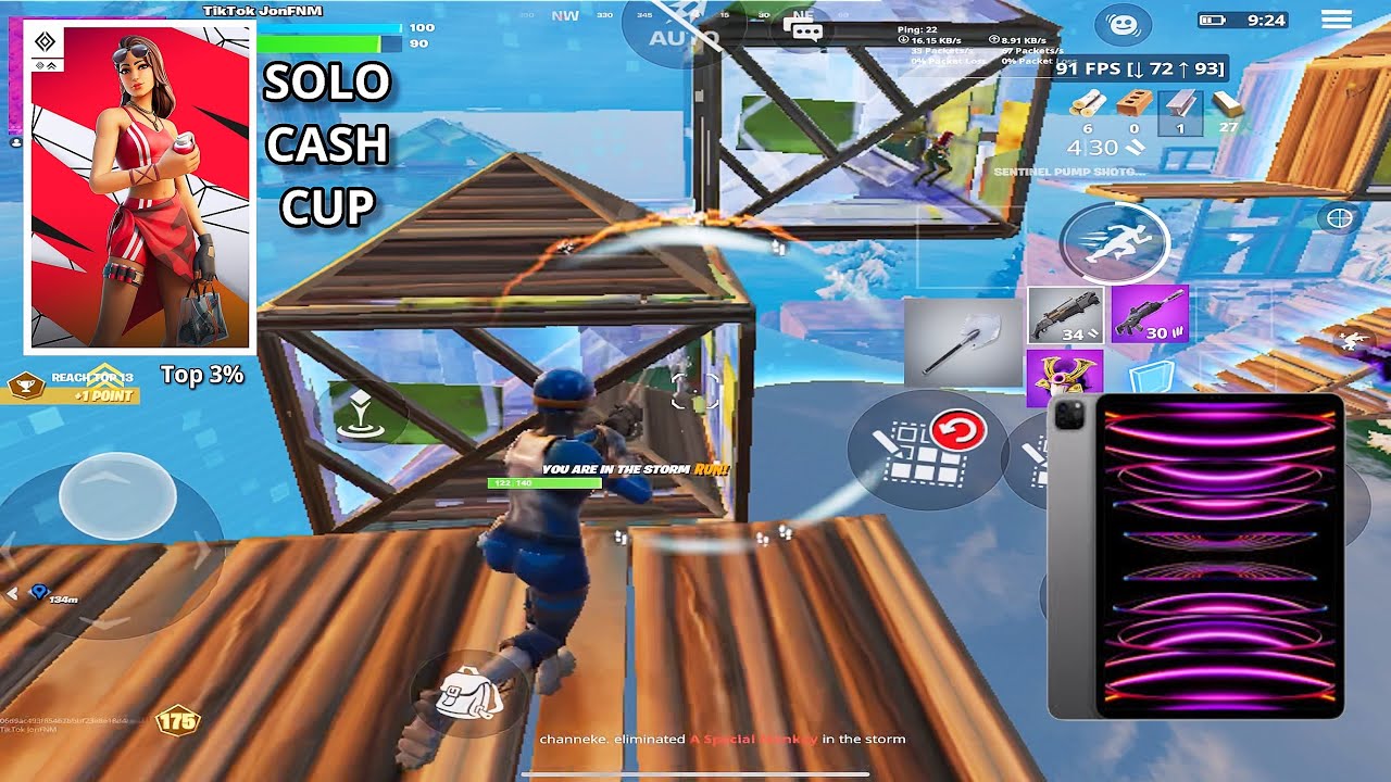 Fortnite Mobile - Solo CASH CUP Highlights - iPad Pro M4 (120FPS) - YouTube