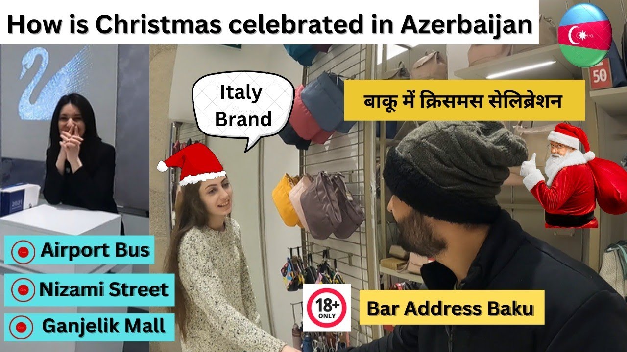 Christmas Day At Baku Azerbaijan🇦🇿 बाकू की सबसे फेमस निज़ामी स्ट्रीट Baku City Inn Christmas