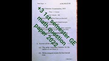 +3 1st semester GE math question paper  2022 / Barahampur university