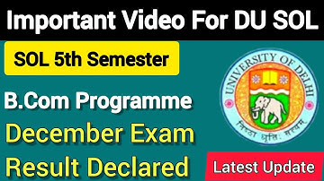 SOL 5th semester B.Com prog result declared Dec 2021 Exam