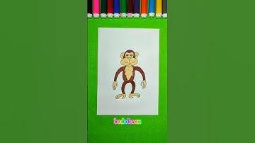 How to draw a Monkey 🐒 #drawing #tutorial #creative #ideas #funny #cartoon #cute #animals #monkey