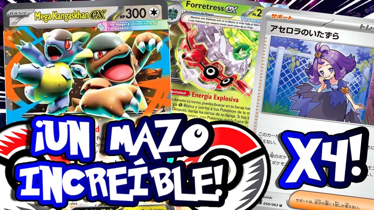 Este mazo de MEGA KANGASKHAN EX juega con 4 ACEROLAS! #pokemon # ...