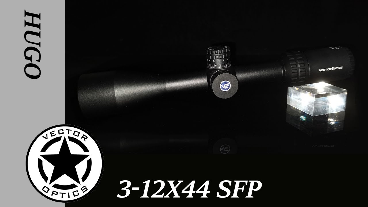Vector Optics // Hugo 3-12x44 SFP (SCOM-30) Capped 1/4 MOA & 60MOA